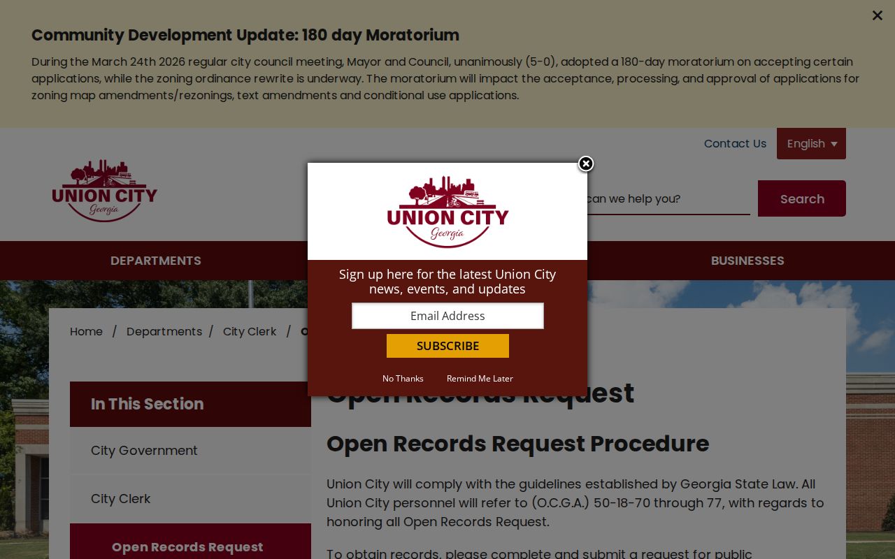 Union City people search through an open records request