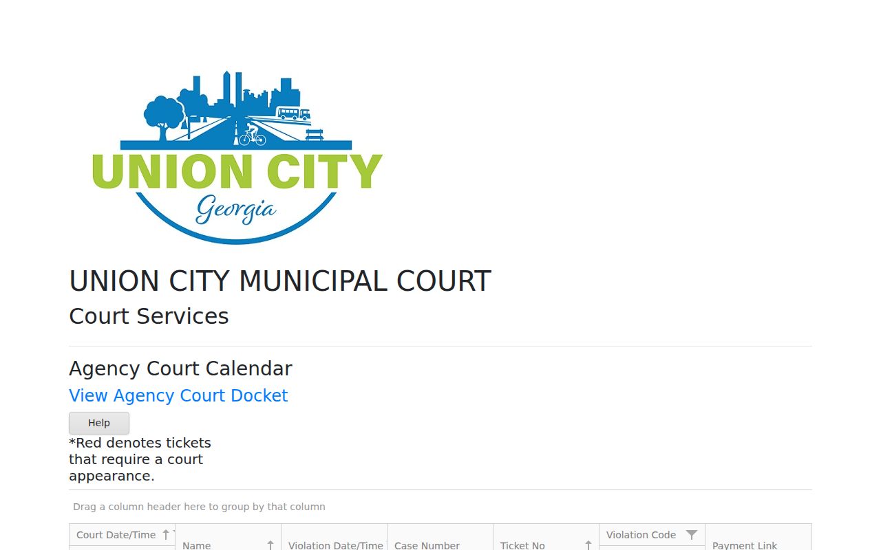 Union City people search in the municipal court calendar