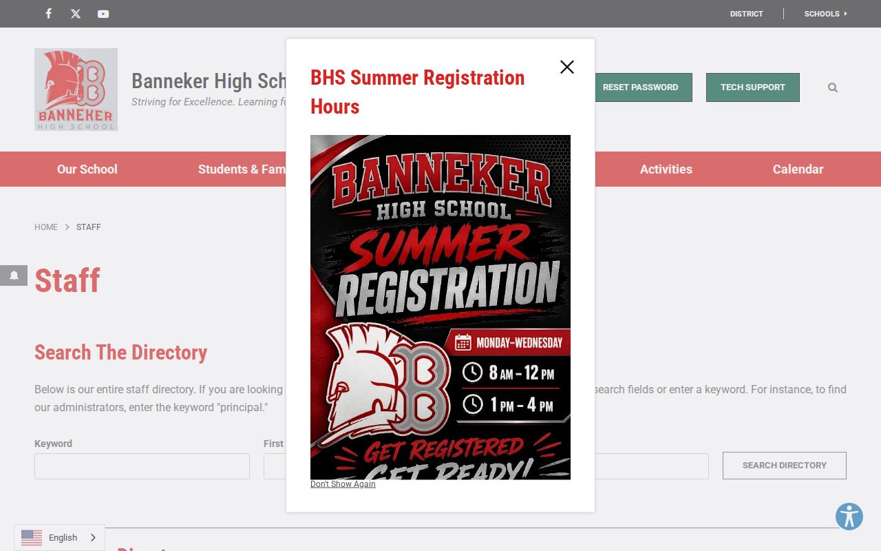 Union City people directories Banneker school staff search