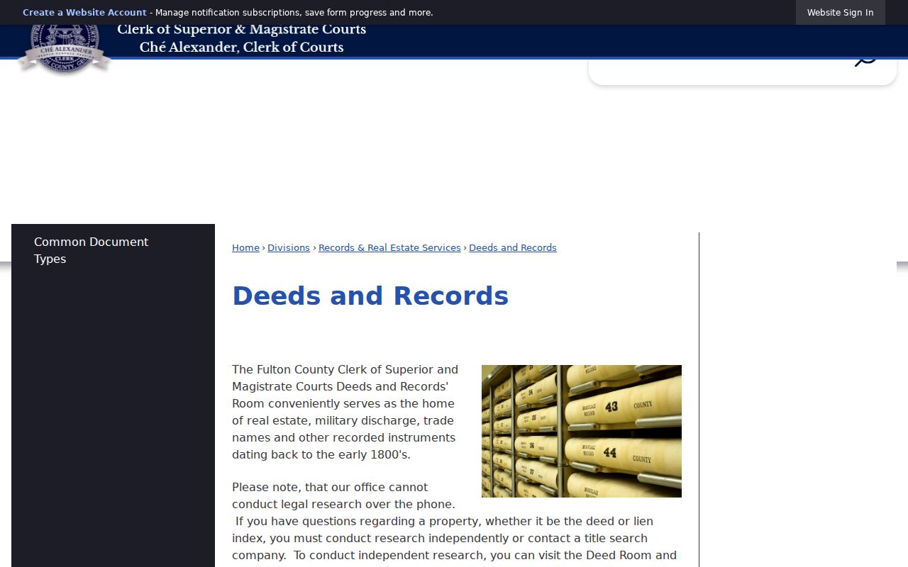 Union City public records access through Fulton deeds and records