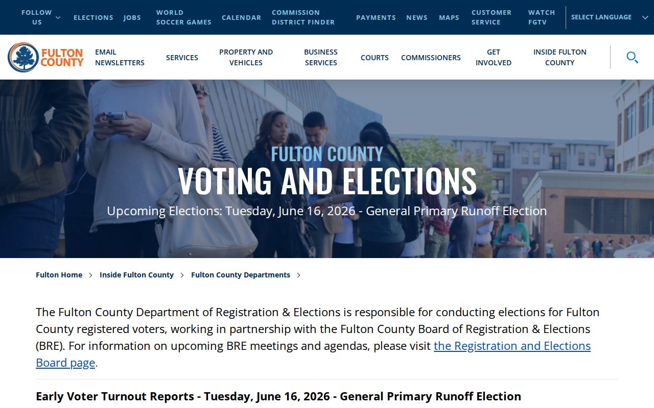 Union City voter records and Fulton County elections hub